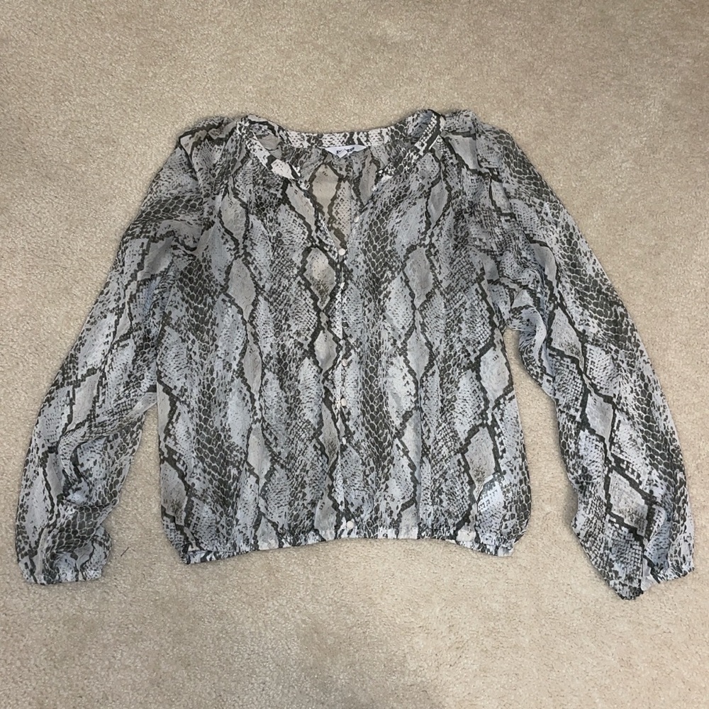 Snake Print Button Down Blouse - image 2